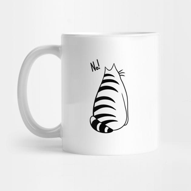 No! Funny cartoon fat cat by Kuchinska design